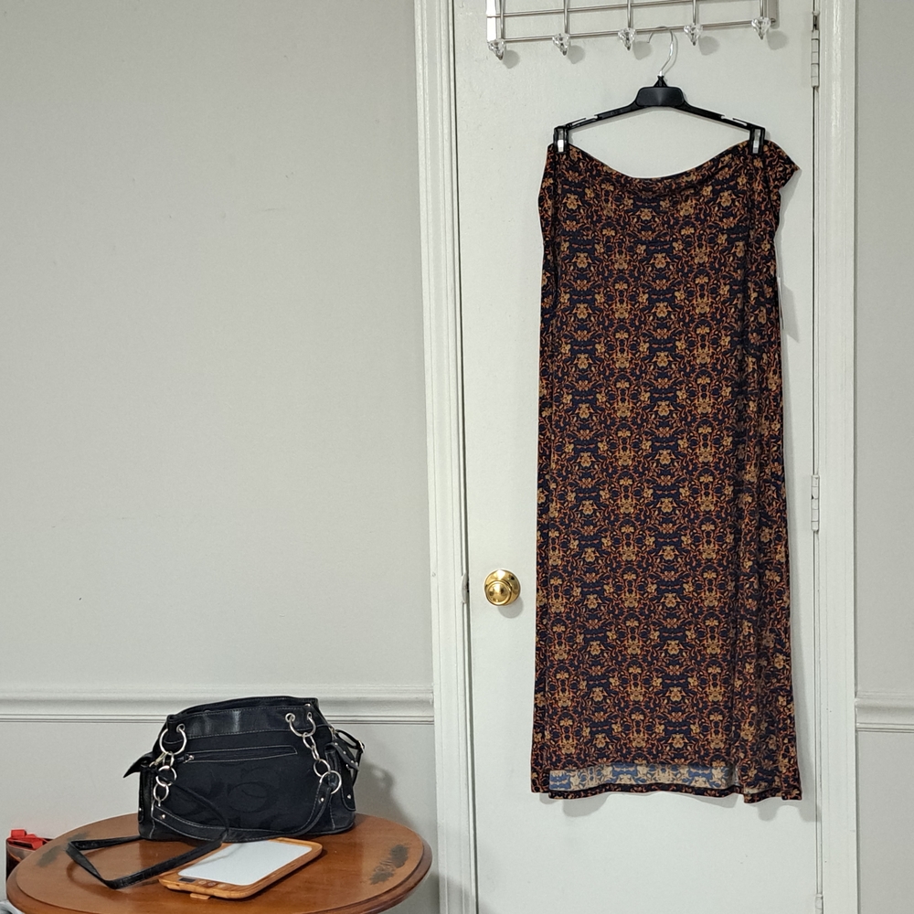 LuLaRoe Maxi Skirt Or Strapless Dress. in Black & Orange NWT